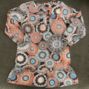 Girl’s Baby Gap Printed Long Sleeve Dress Size 5T ~ Multicolor